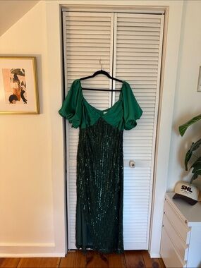 green sequin asos dress ASOS DESIGN all over sequin long sleeve wrap front detail maxi dress in  emerald green